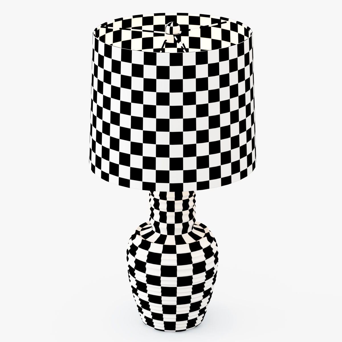 Ribbed Copper Table Lamp 3D model_4