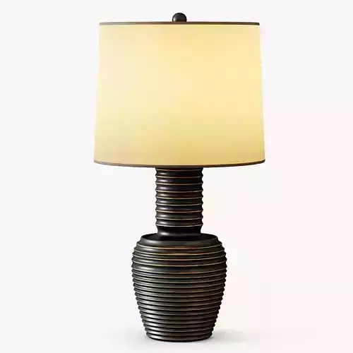 Ribbed Copper Table Lamp