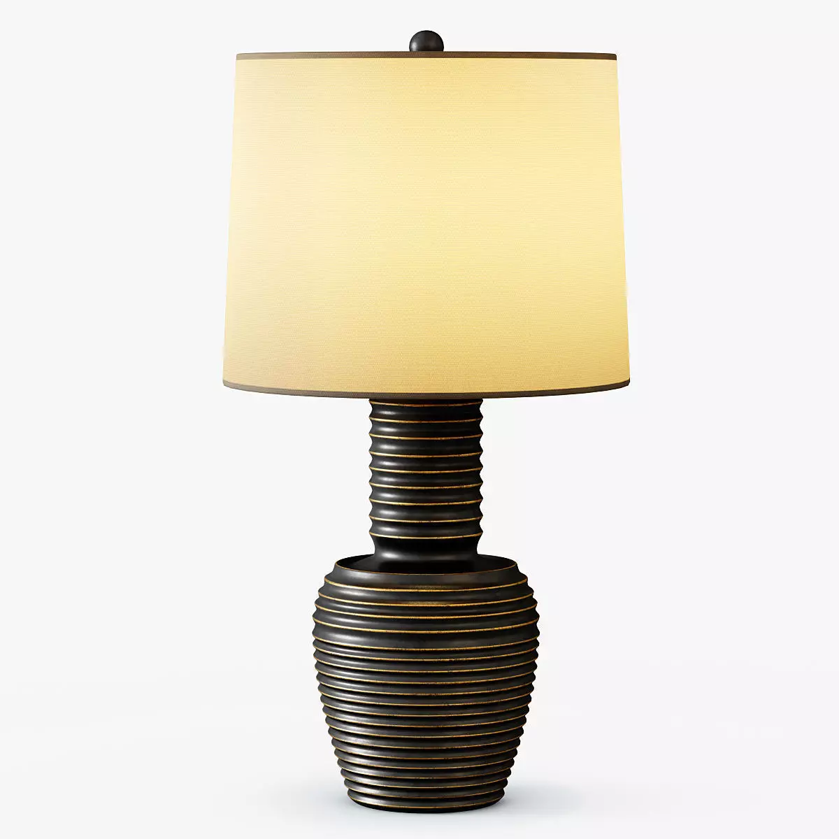 Ribbed Copper Table Lamp 3D model_0