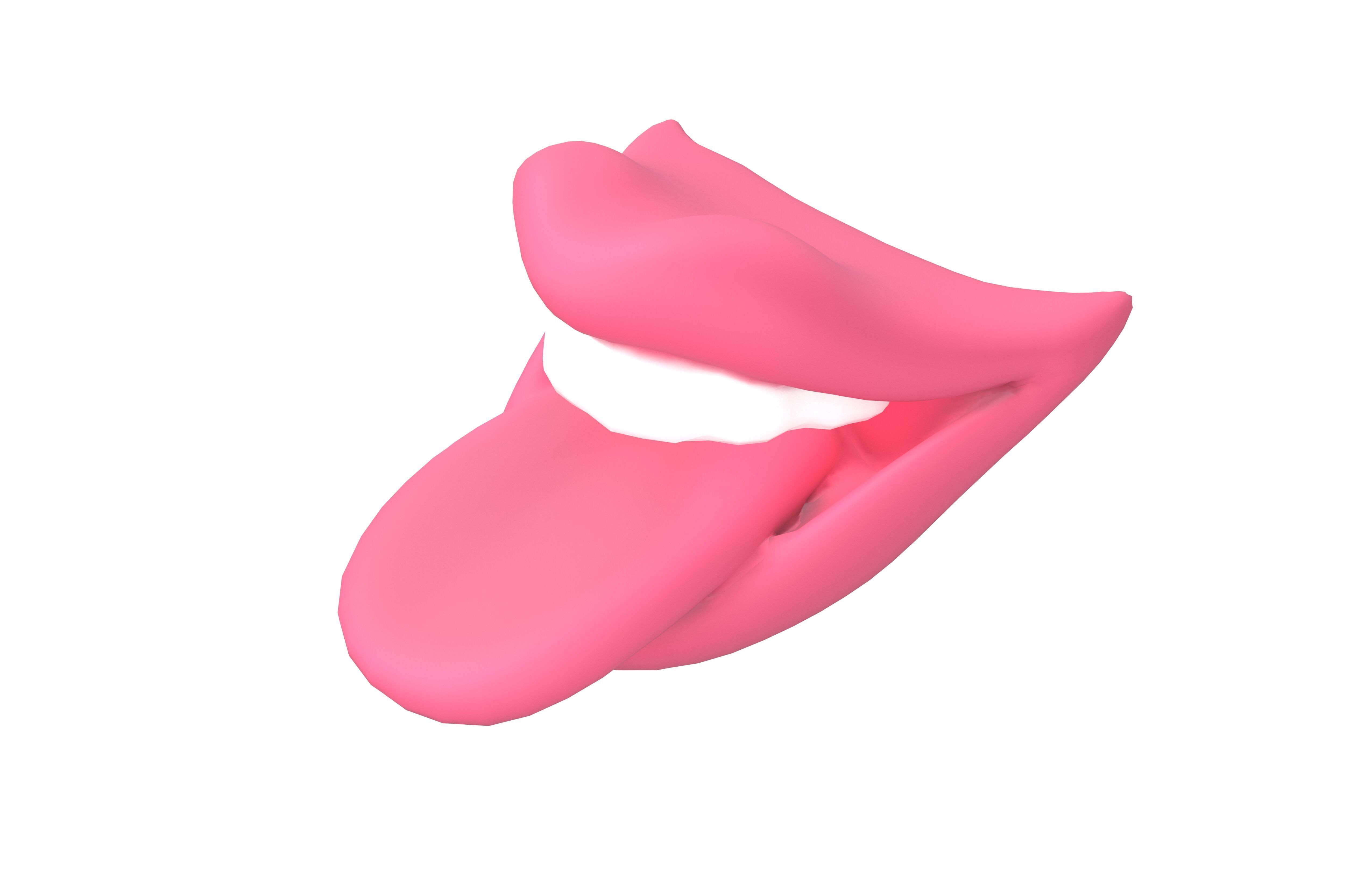Cartoon Mouth v1 001 Low-poly 3D model_1