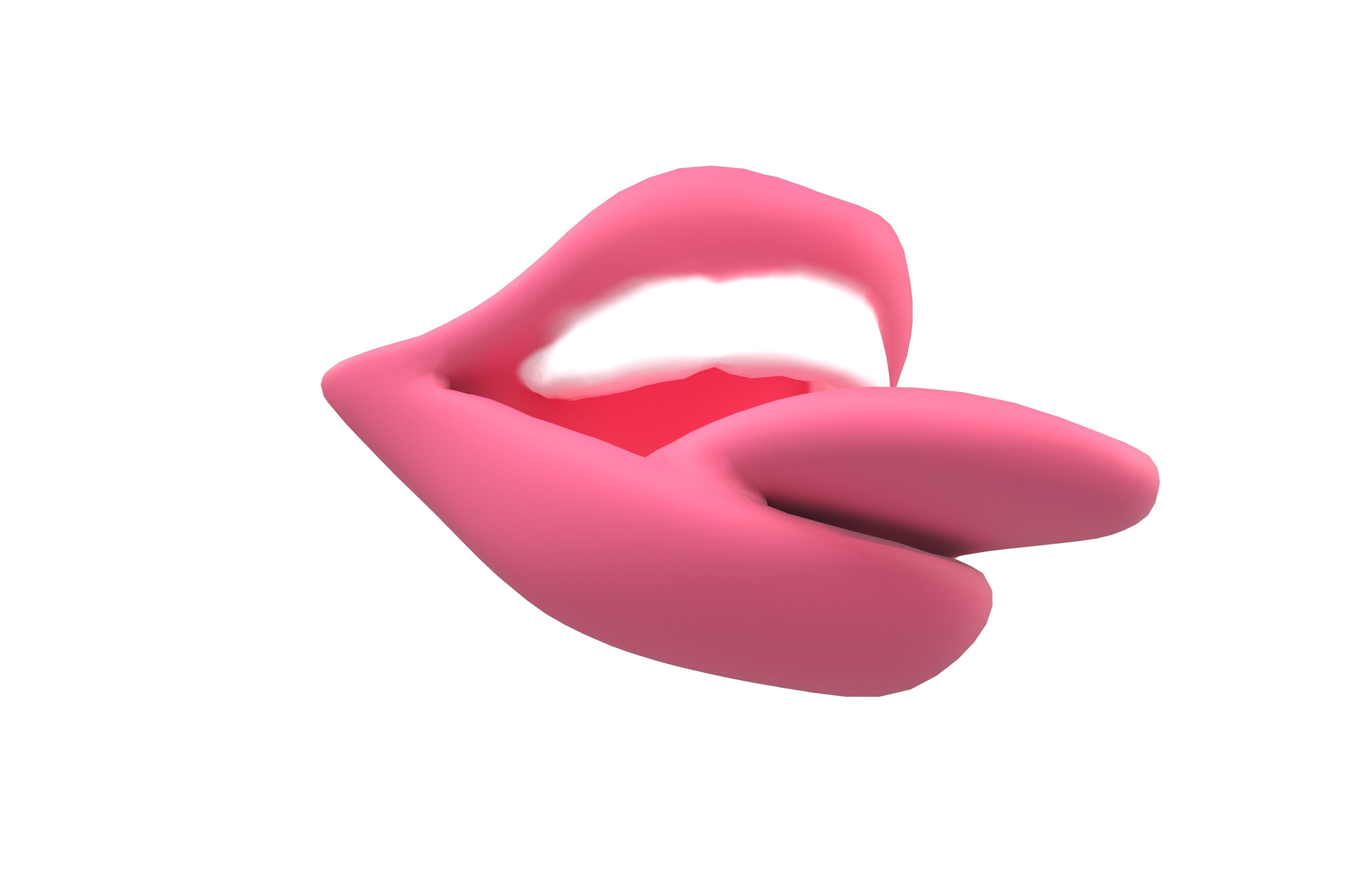 Cartoon Mouth v1 001 Low-poly 3D model_3