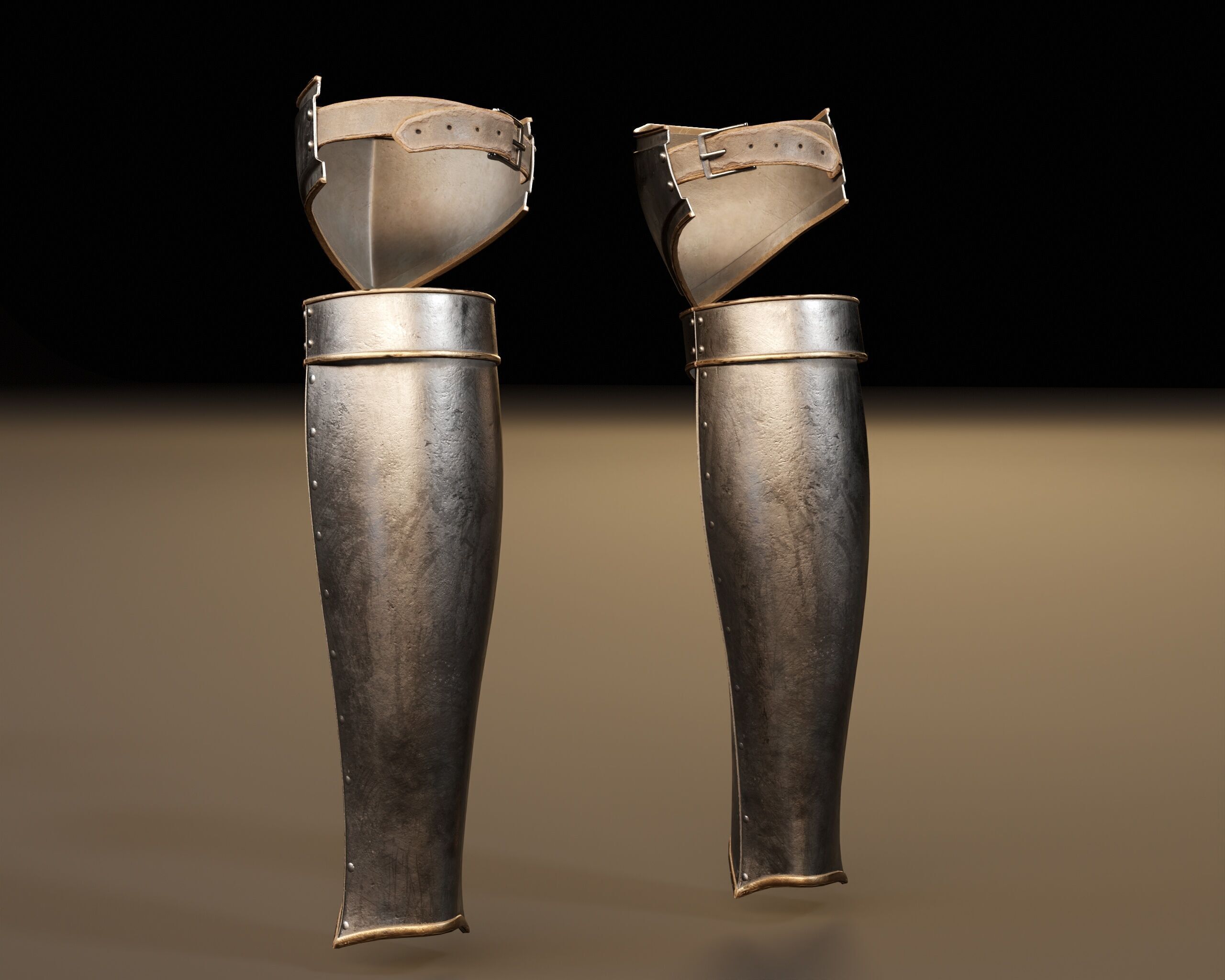 Medieval Female Plate Armor Low-poly 3D model_16