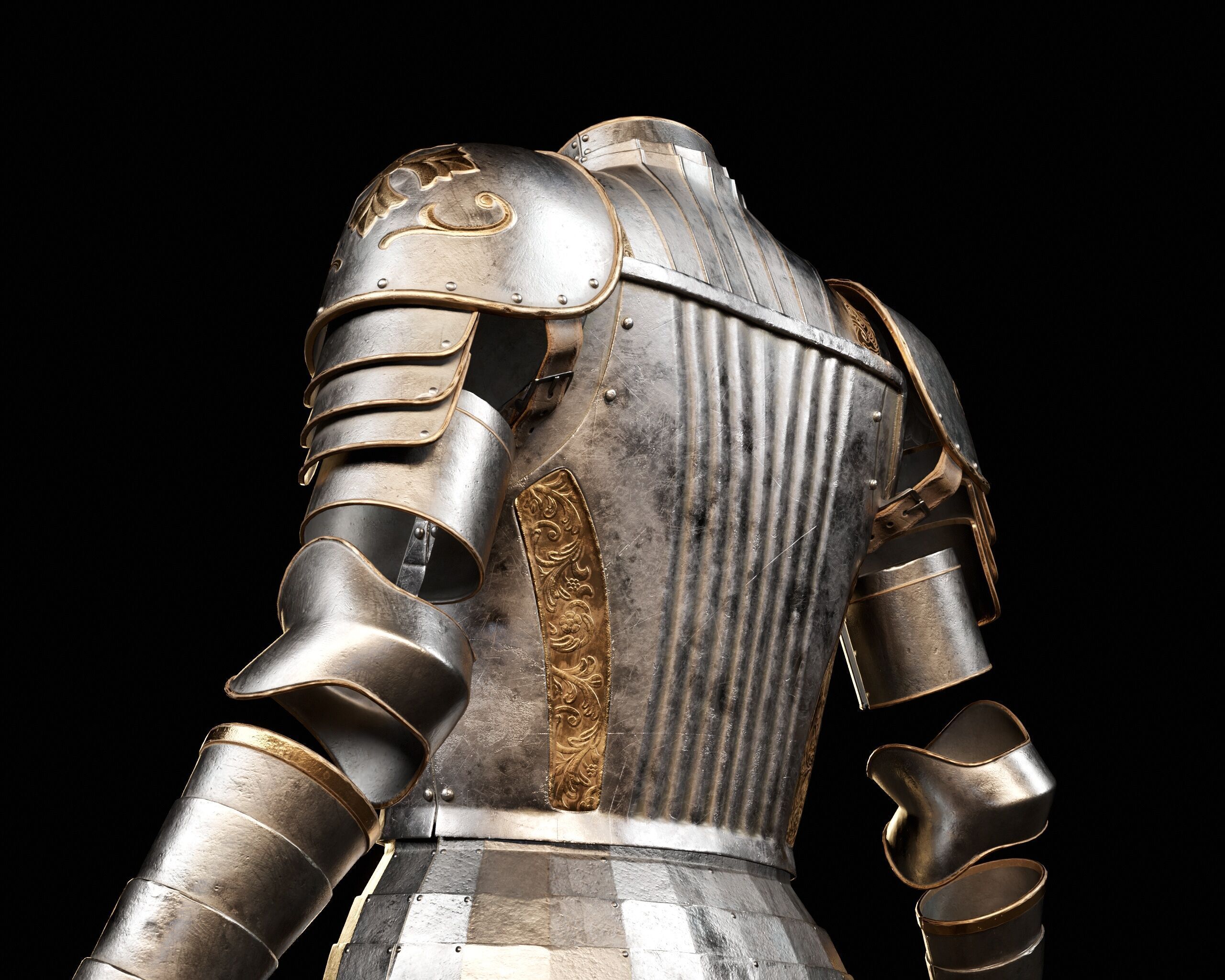 Medieval Female Plate Armor Low-poly 3D model_14