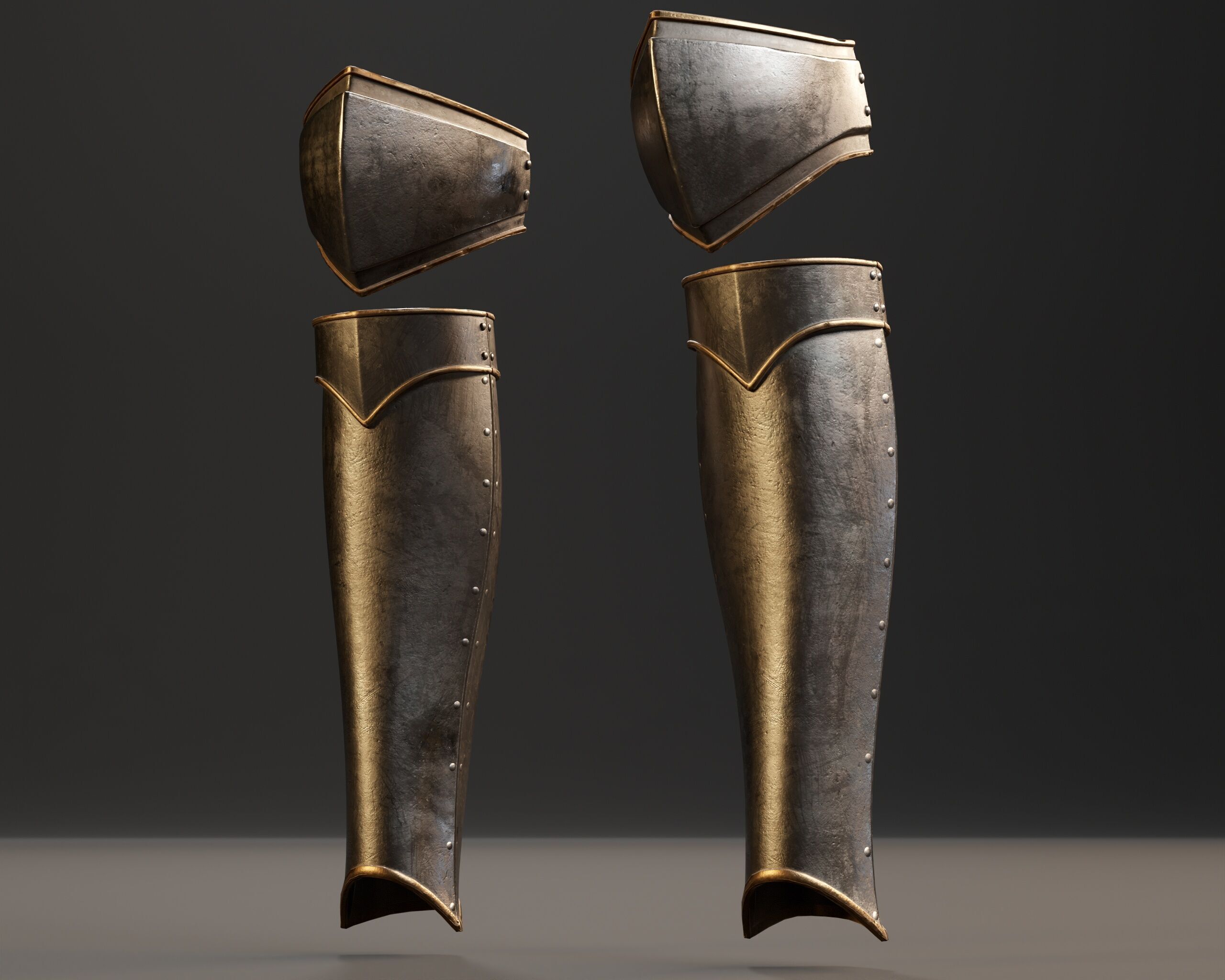 Medieval Female Plate Armor Low-poly 3D model_18