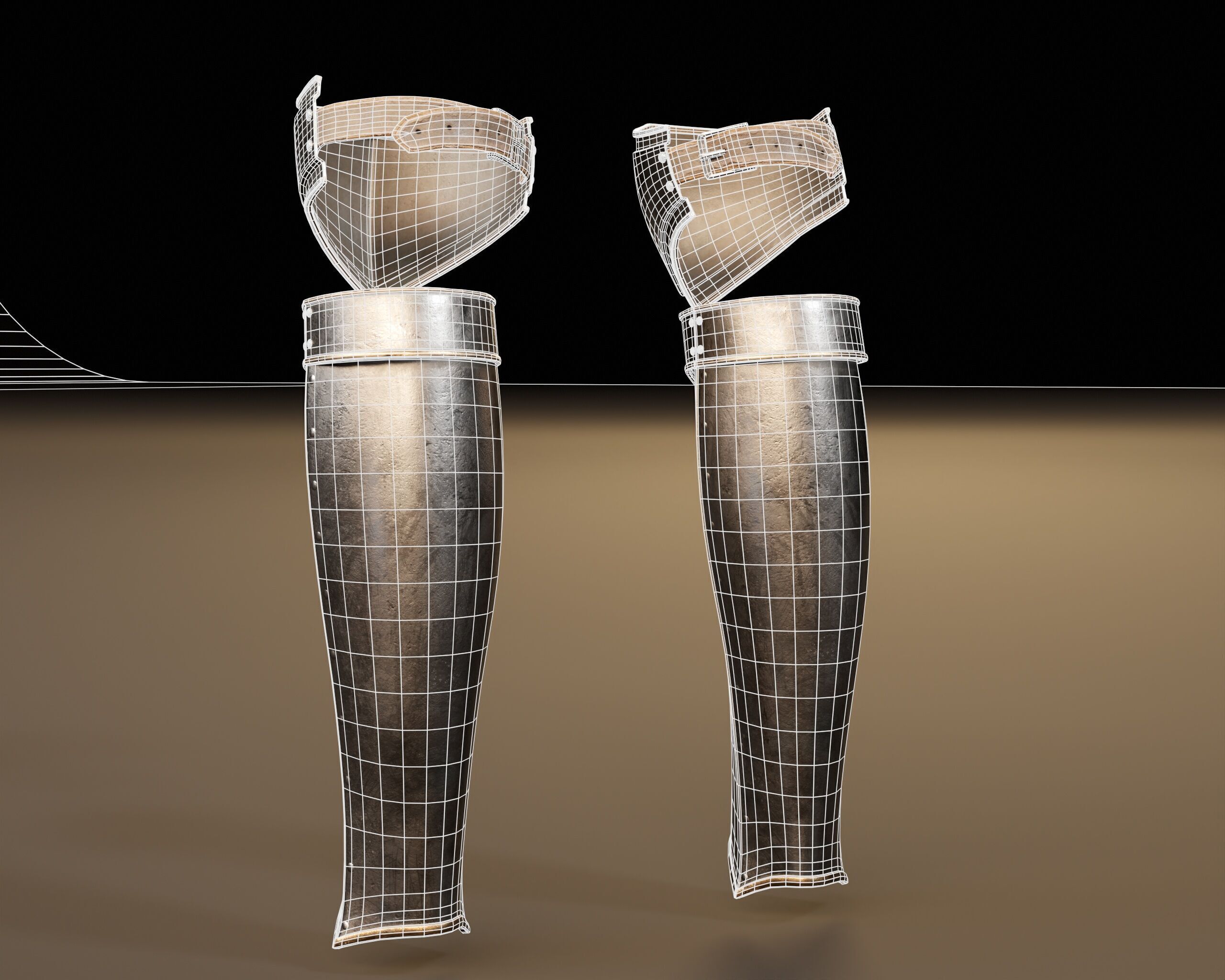 Medieval Female Plate Armor Low-poly 3D model_17