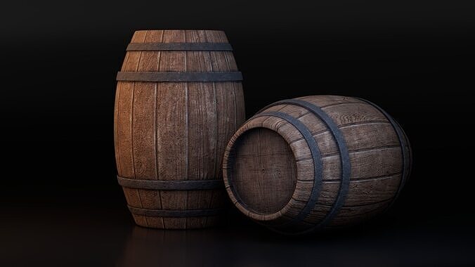 Medieval Barrel Free low-poly 3D model