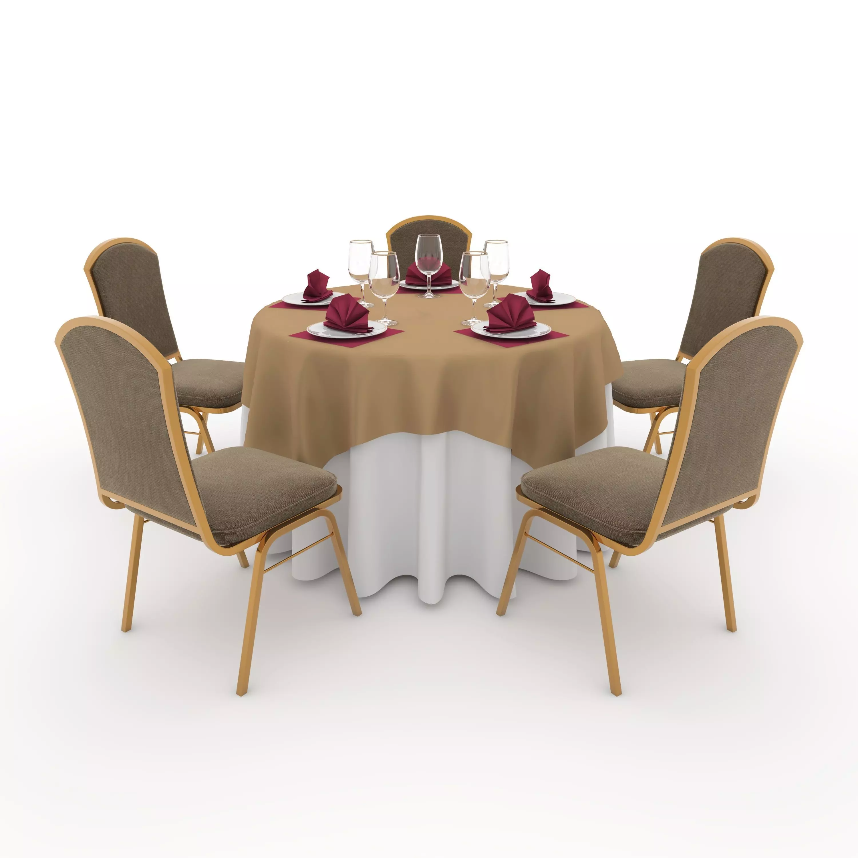 Banquet Table and Chair 10 3D model
