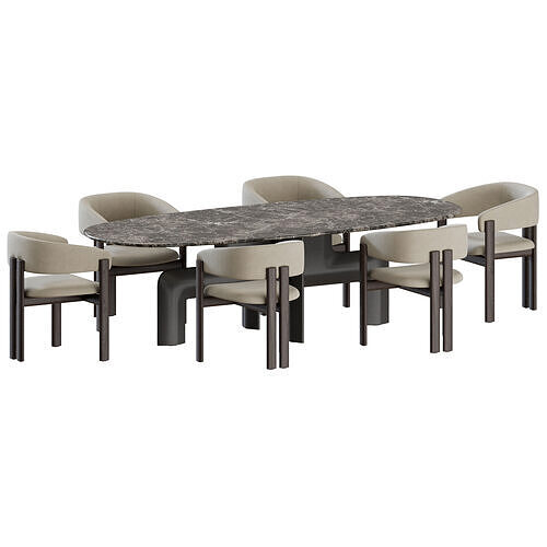 Biarritz Dining Set by Ditre Italia 3D model