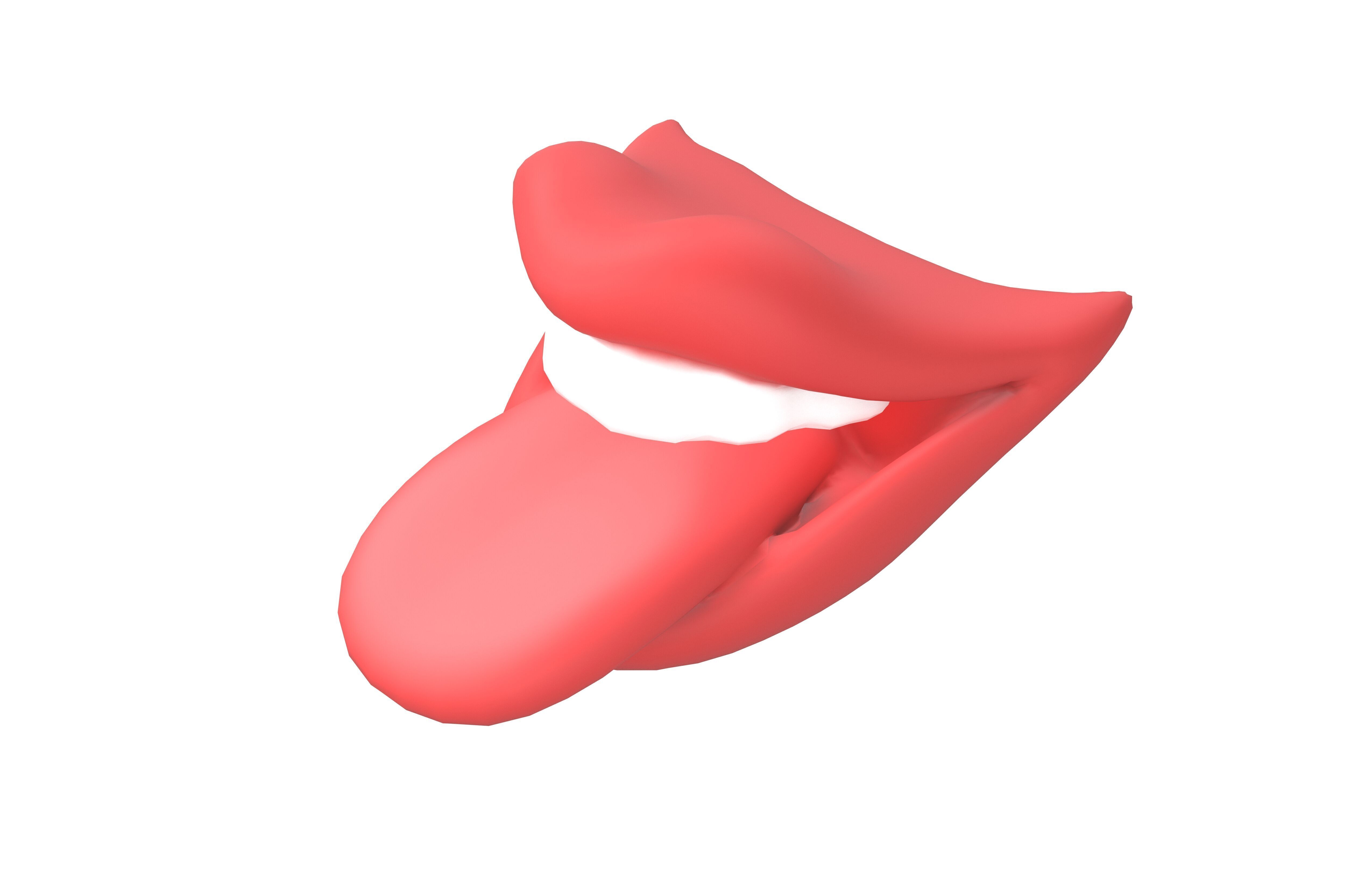 Cartoon Mouth v1 002 Low-poly 3D model_1