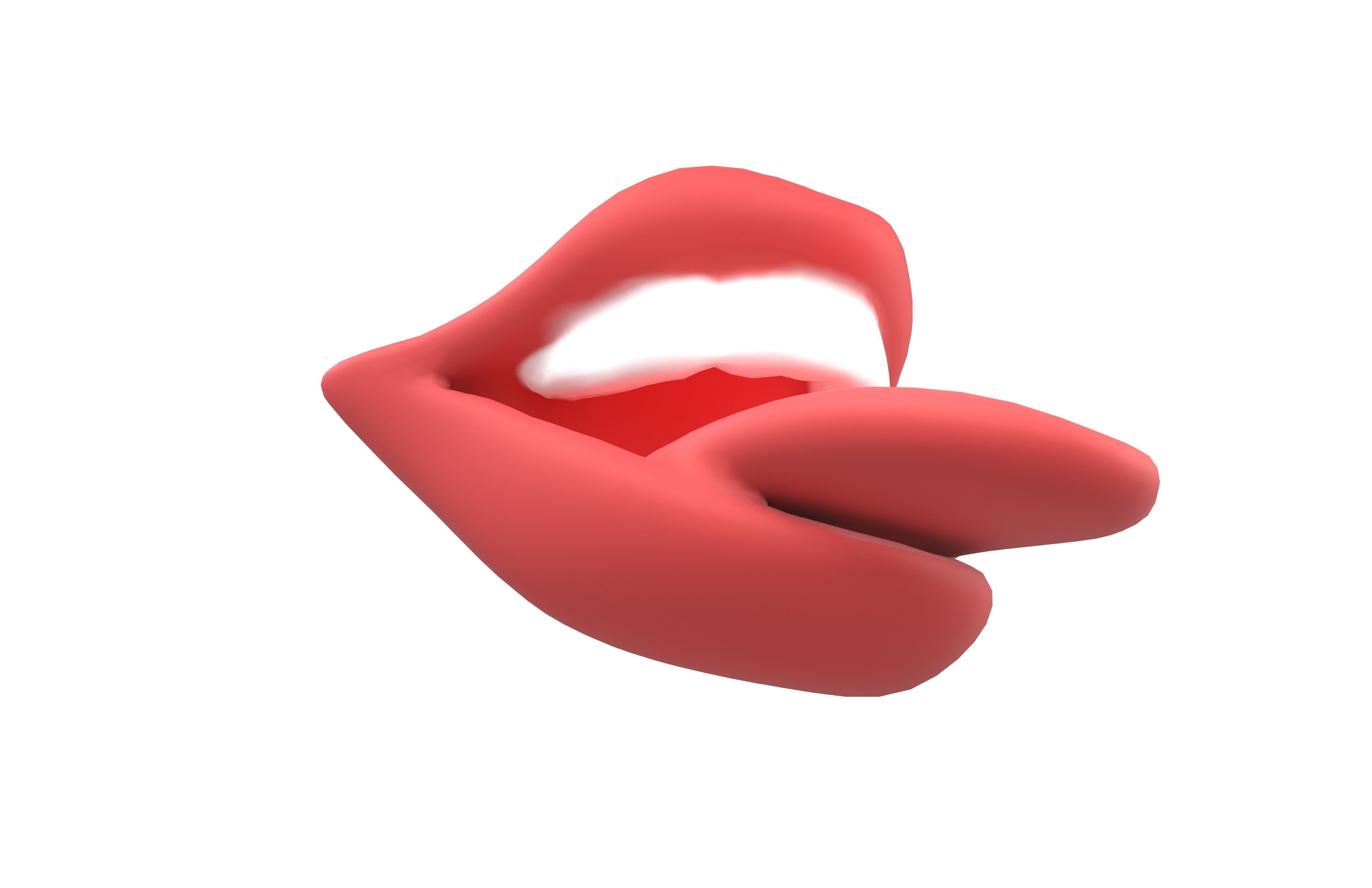 Cartoon Mouth v1 002 Low-poly 3D model_2