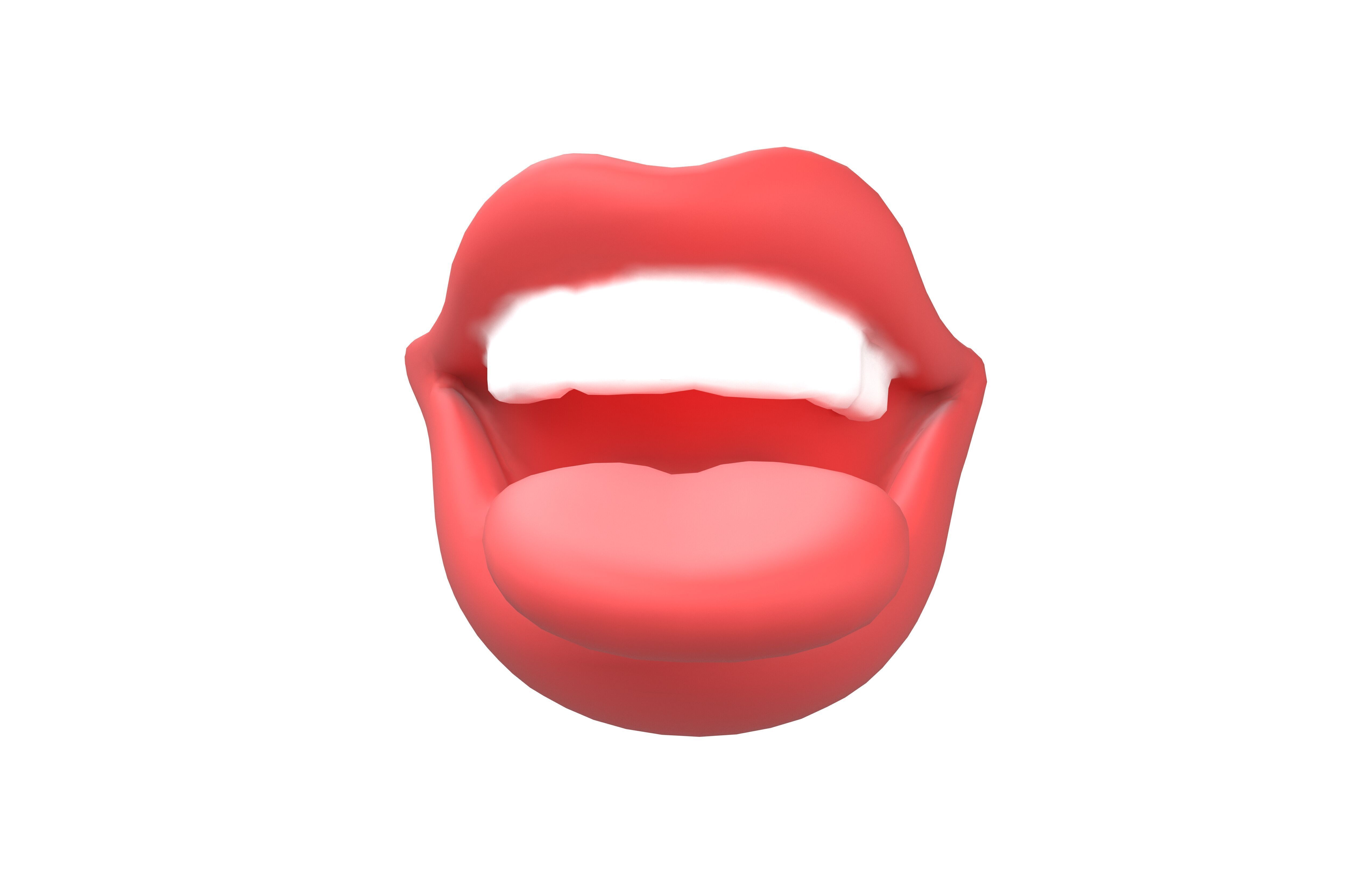Cartoon Mouth v1 002 Low-poly 3D model_3