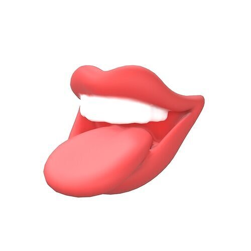 Cartoon Mouth v1 002 Low-poly 3D model