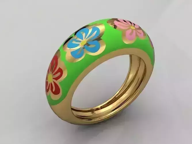 Ring for women with enamel 3D print model