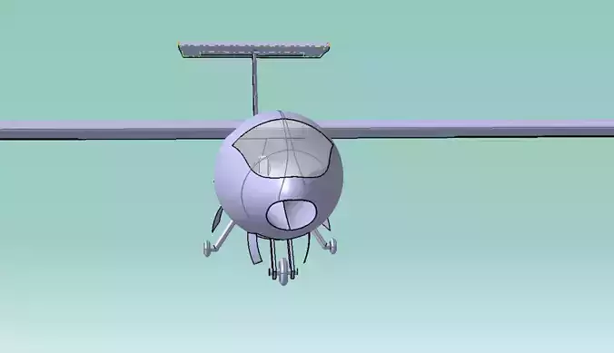 A powered glider Low-poly 3D model