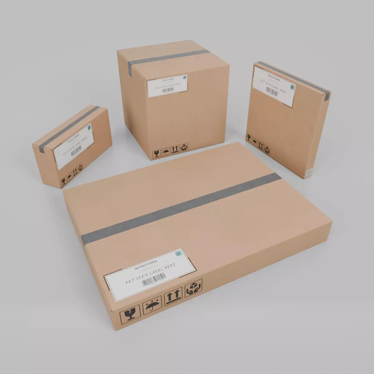 Compact Packaging Box Solutions - Rigged and Customizable 3D Model Collection_0