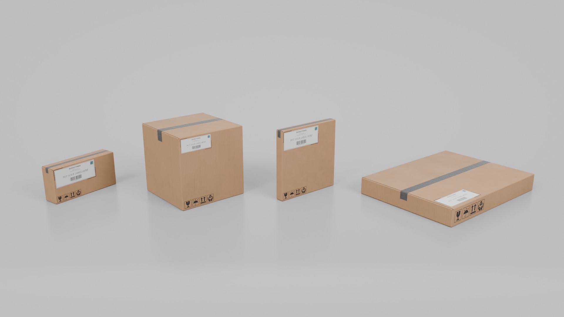 Compact Packaging Box Solutions - Rigged and Customizable 3D Model Collection_5