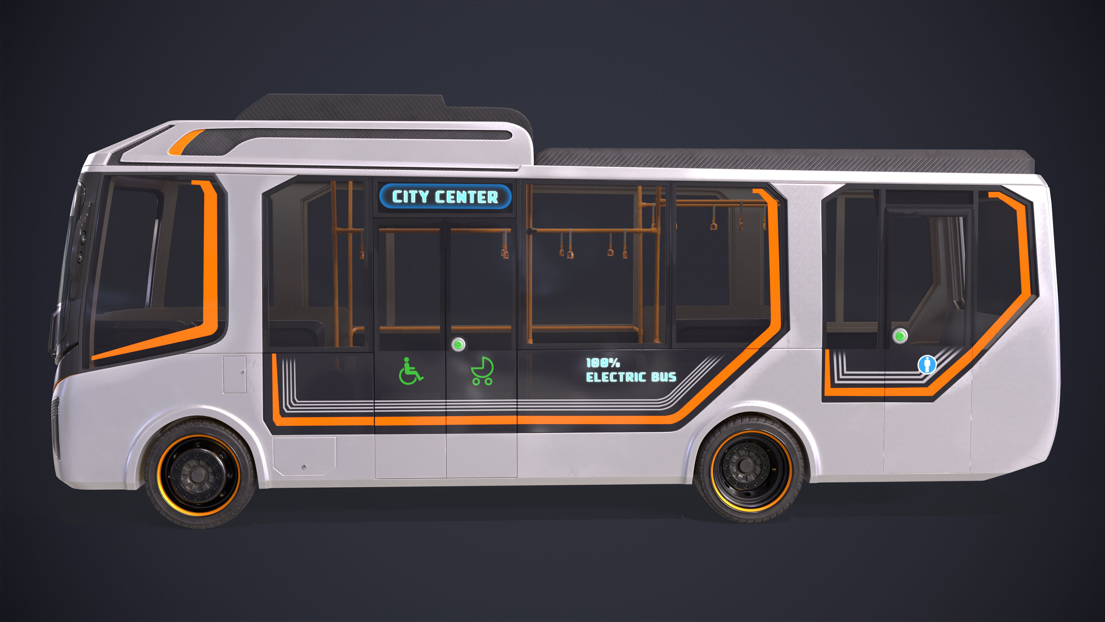 Bus Electric City 3D model_2