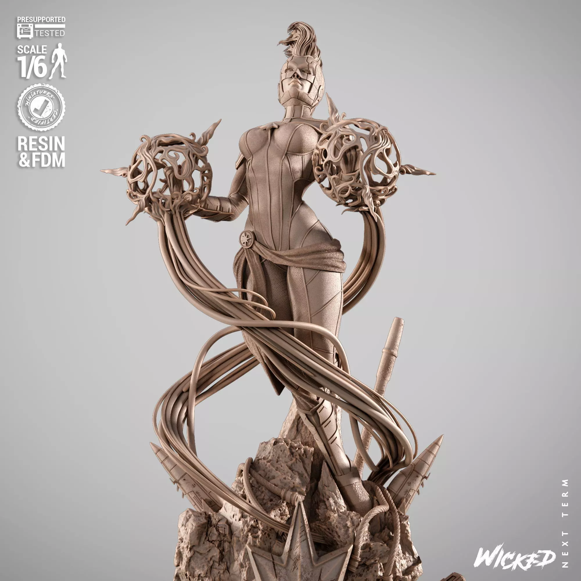 Wicked Marvel Captain Marvel Sculpture 3D print model