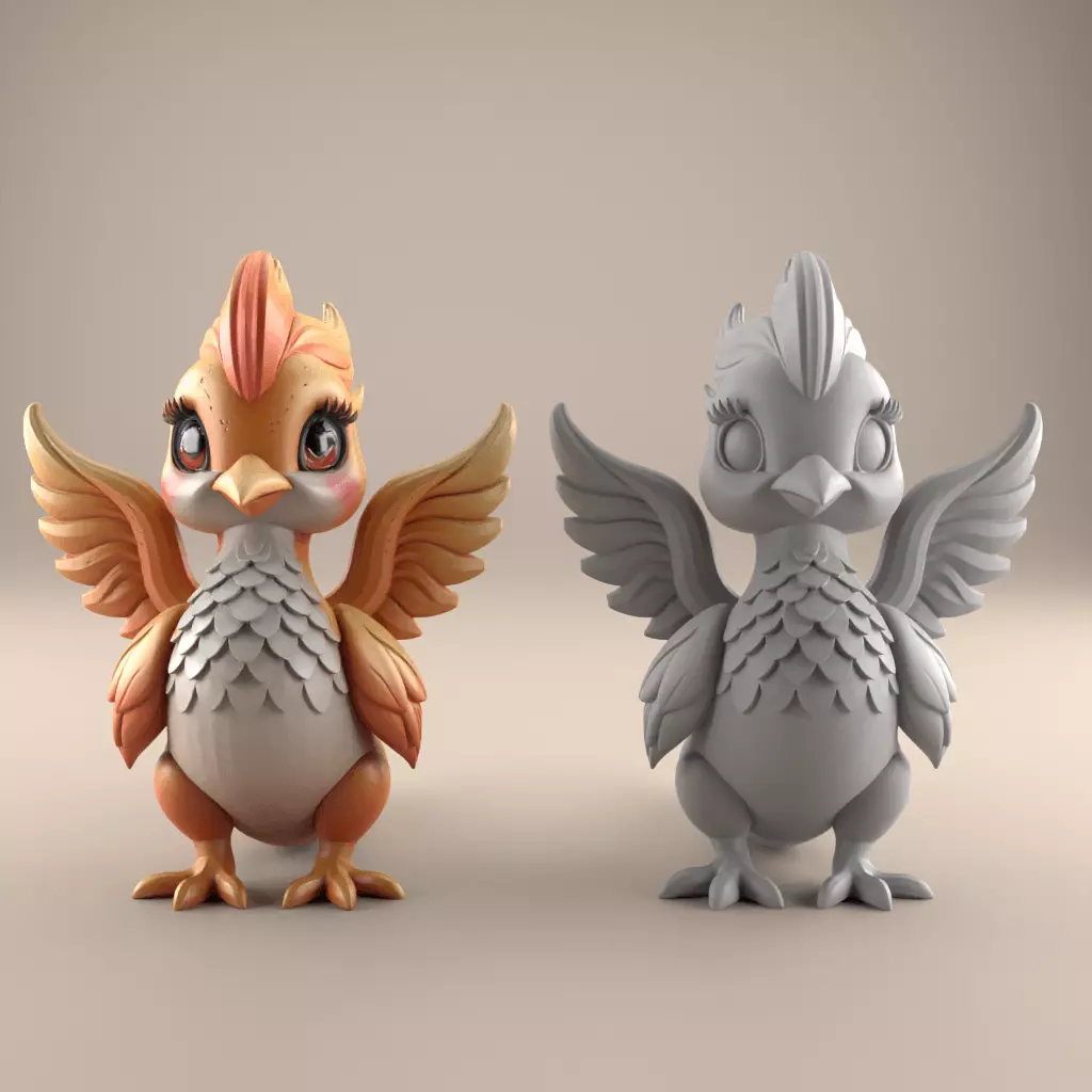 Adorable Baby Phoenix 3D Model 3D print model