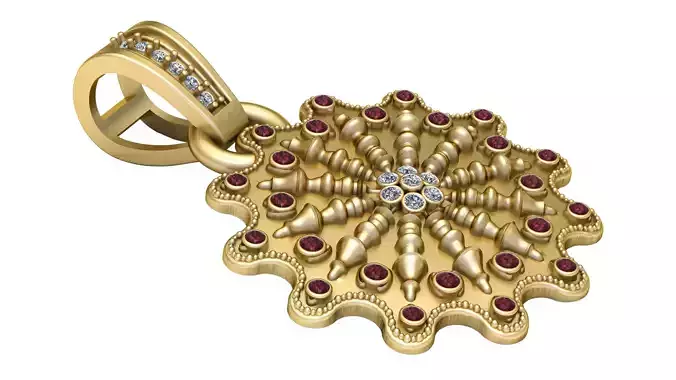 Mandala Gold Pendant  3D print model