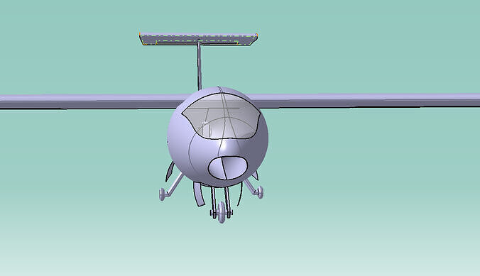 Shape design of a powered glider with landing gear Low-poly 3D model