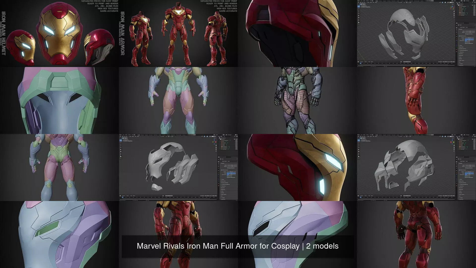 Marvel Rivals Iron Man Full Armor for Cosplay 3D Model Collection_4