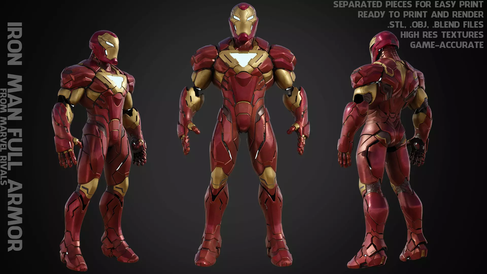 Marvel Rivals Iron Man Full Armor for Cosplay 3D Model Collection_0