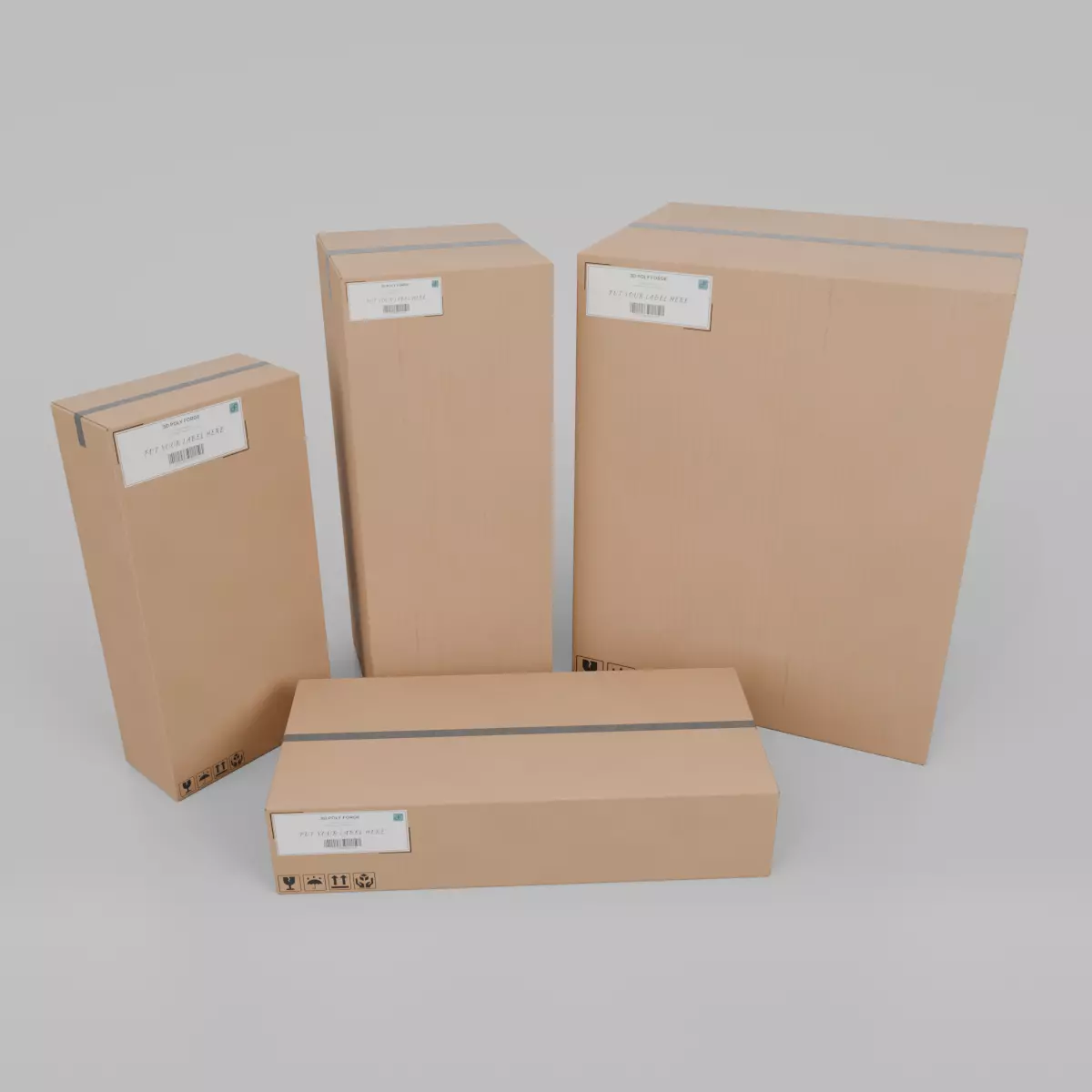 Vertical Storage Box Specialists - Rigged and Customizable Set 3D Model Collection_0