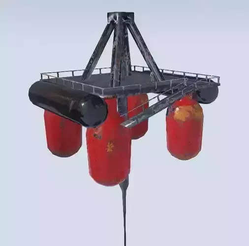 Oil Rig Pump Low-poly 3D model