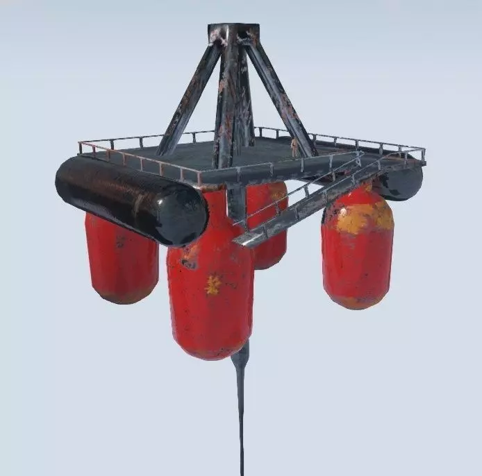 Oil Rig Pump Low-poly 3D model_0