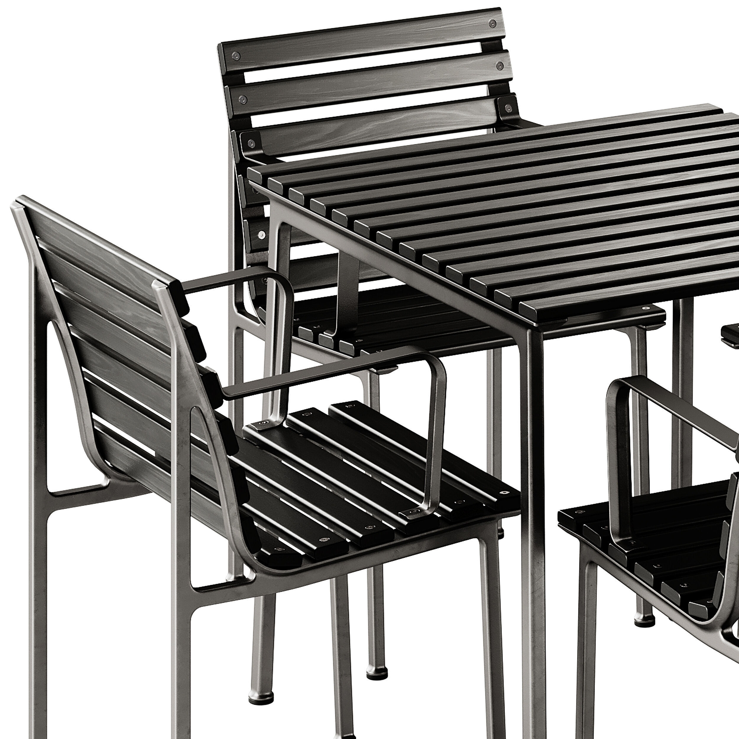 Traverse Garden Table and Chair with armrests by Hay 3D model_4