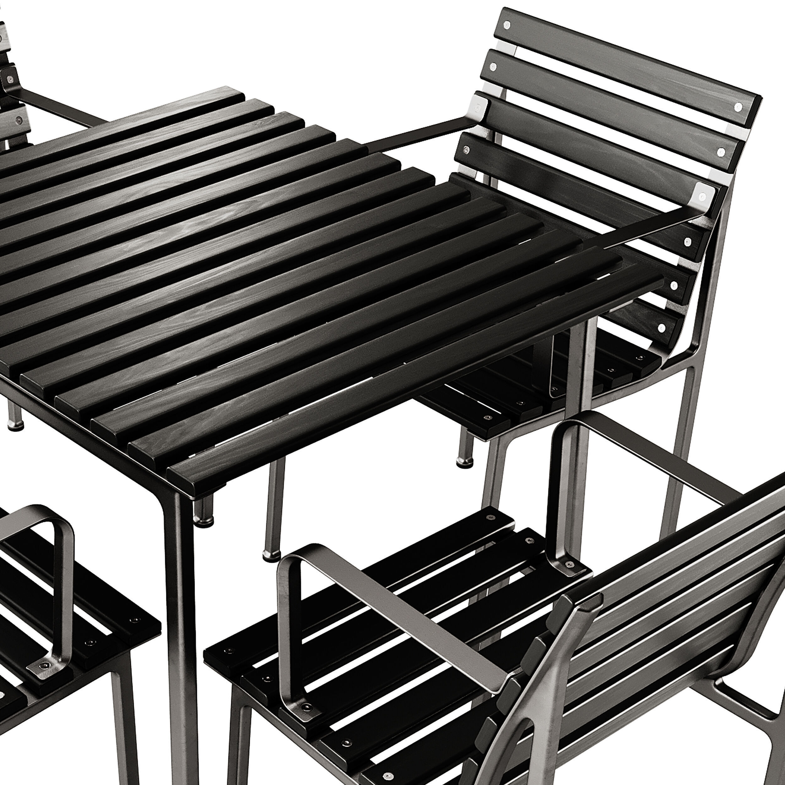 Traverse Garden Table and Chair with armrests by Hay 3D model_7