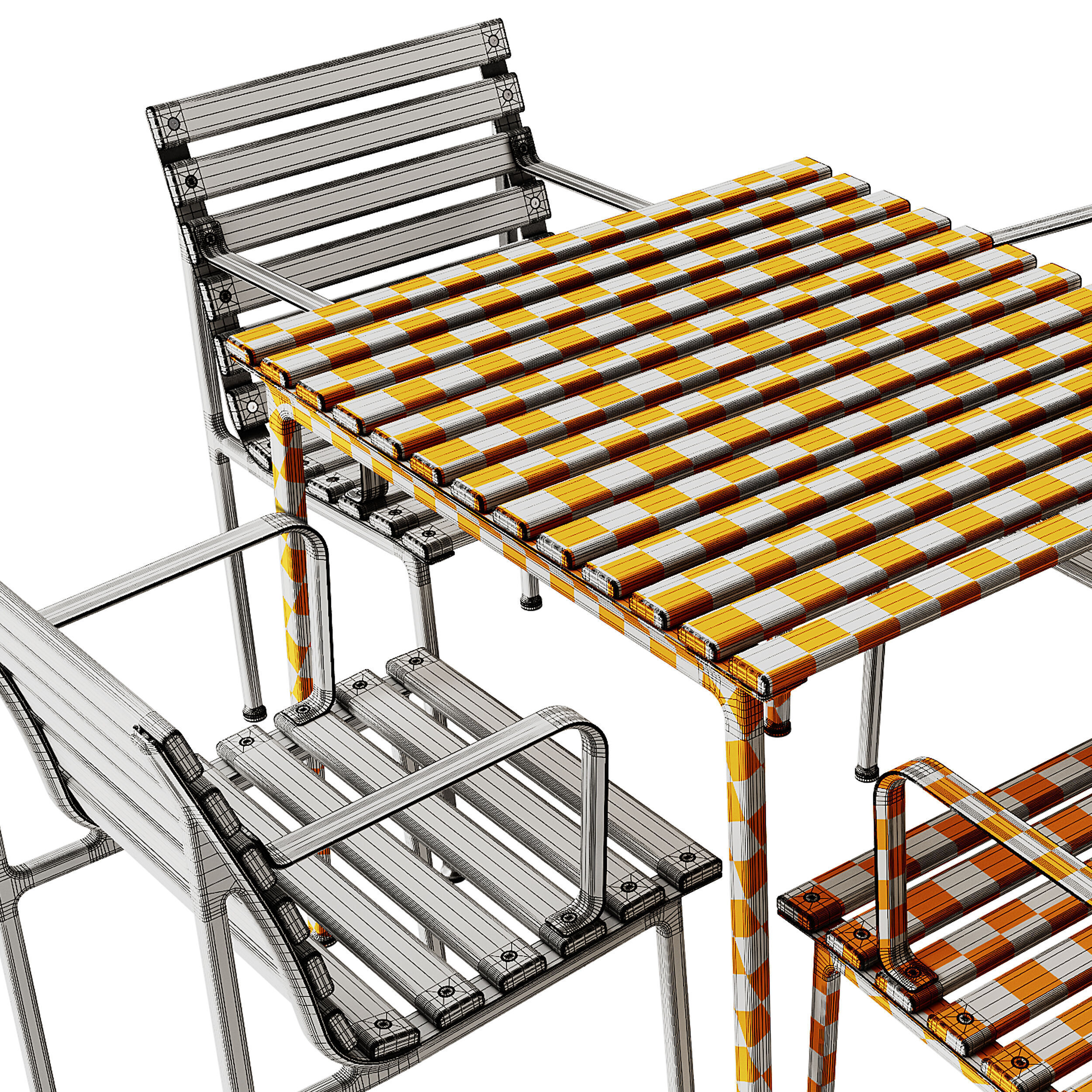 Traverse Garden Table and Chair with armrests by Hay 3D model_9