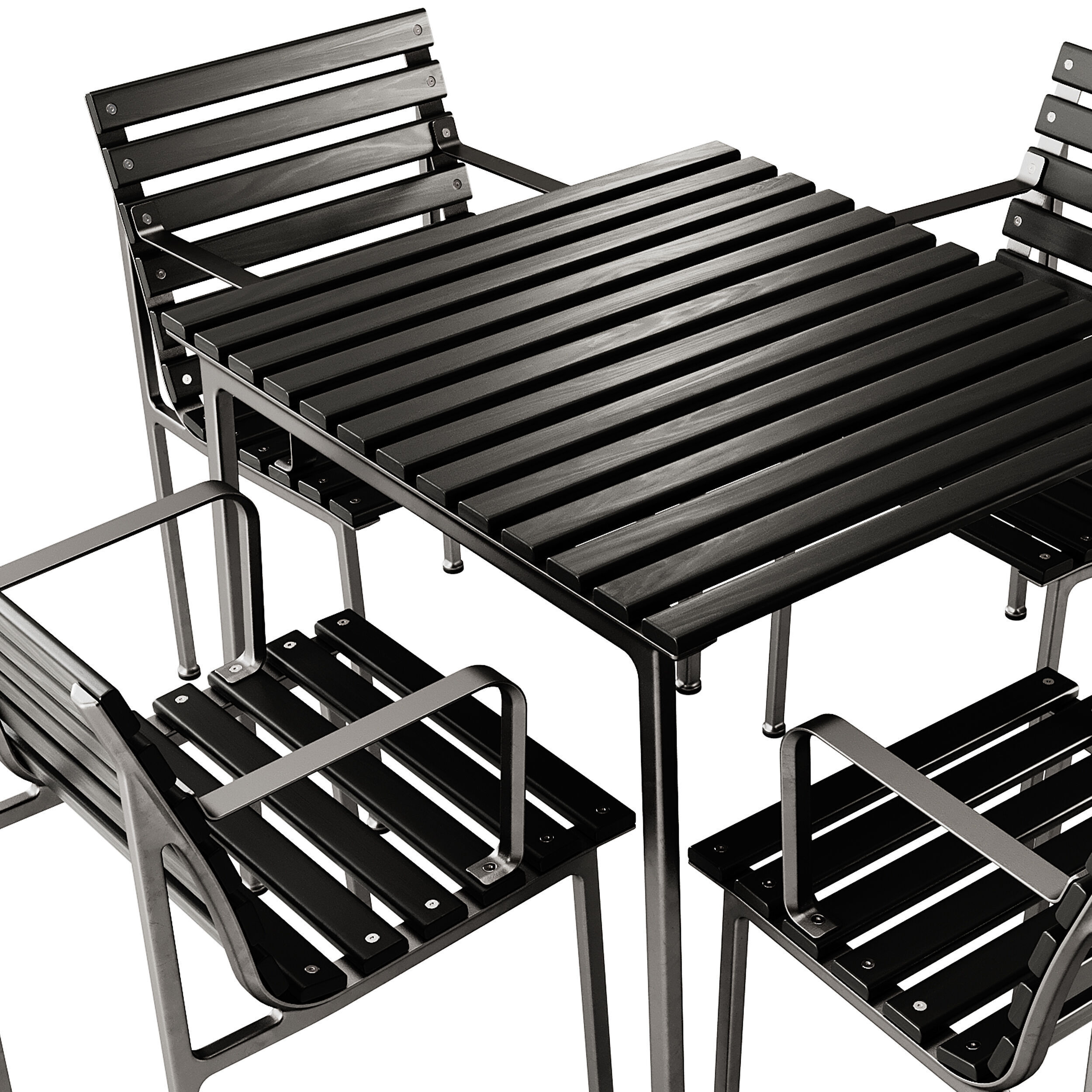 Traverse Garden Table and Chair with armrests by Hay 3D model_5