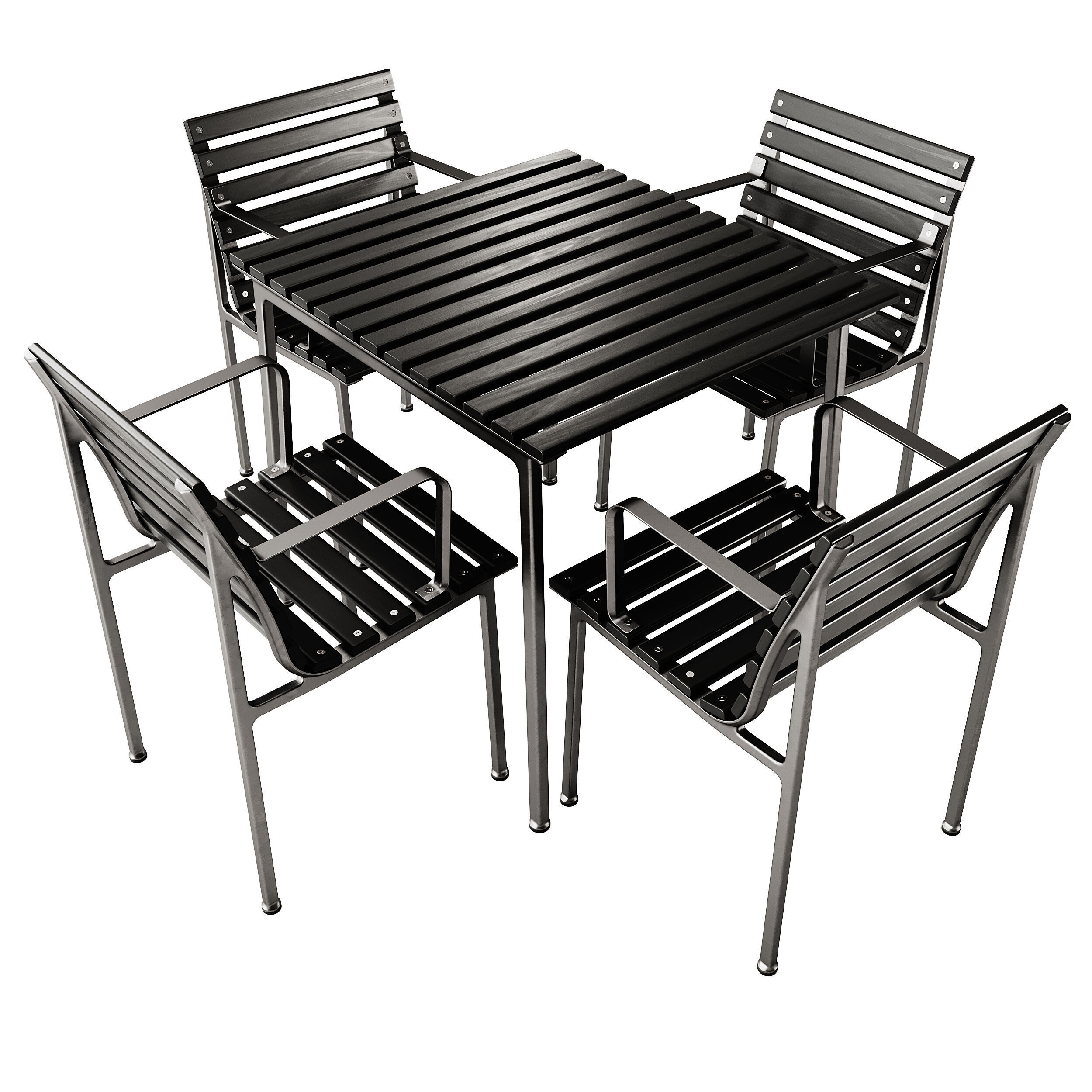 Traverse Garden Table and Chair with armrests by Hay 3D model_2