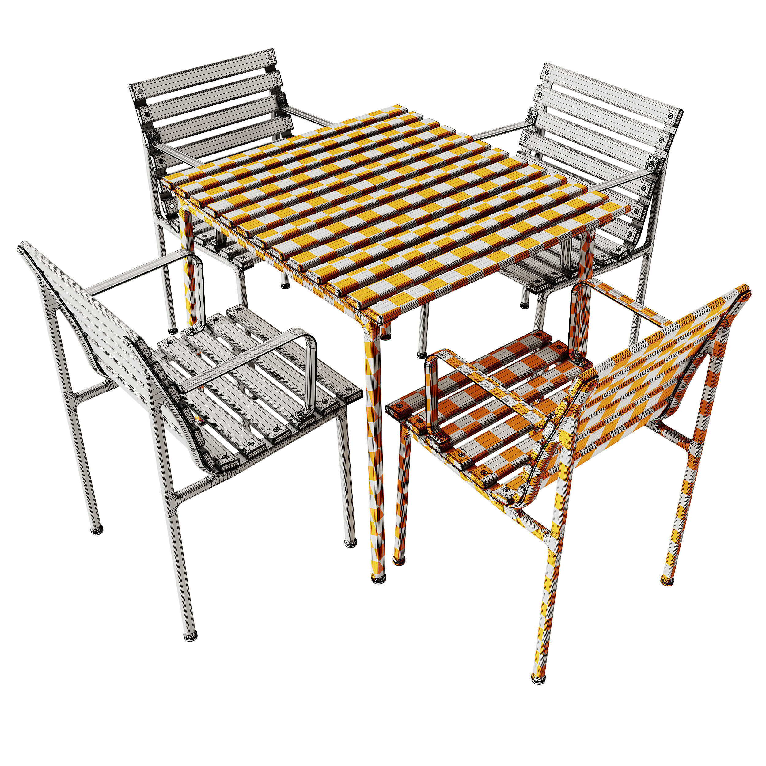 Traverse Garden Table and Chair with armrests by Hay 3D model_8