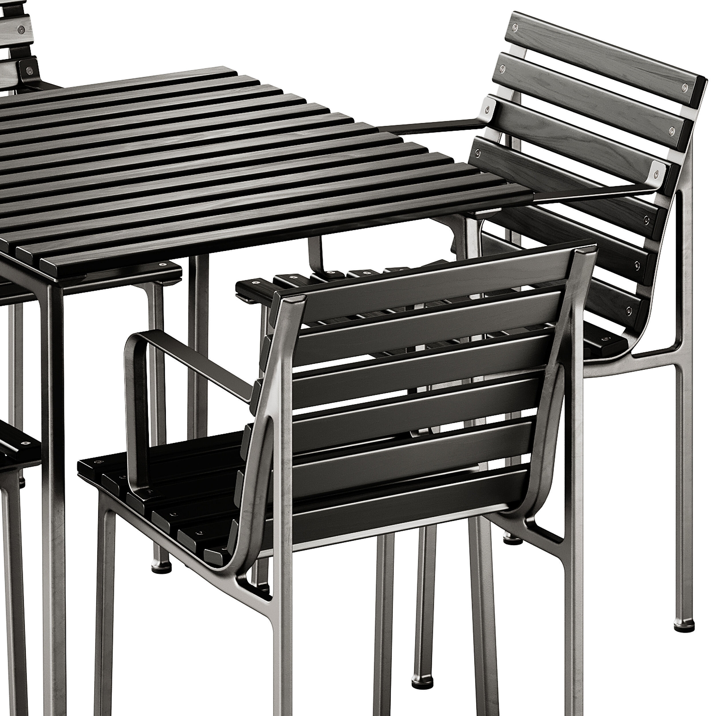 Traverse Garden Table and Chair with armrests by Hay 3D model_6