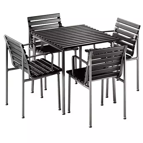 Traverse Garden Table and Chair with armrests by Hay 3D model