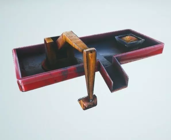 Harvesting Boat Low-poly 3D model_0