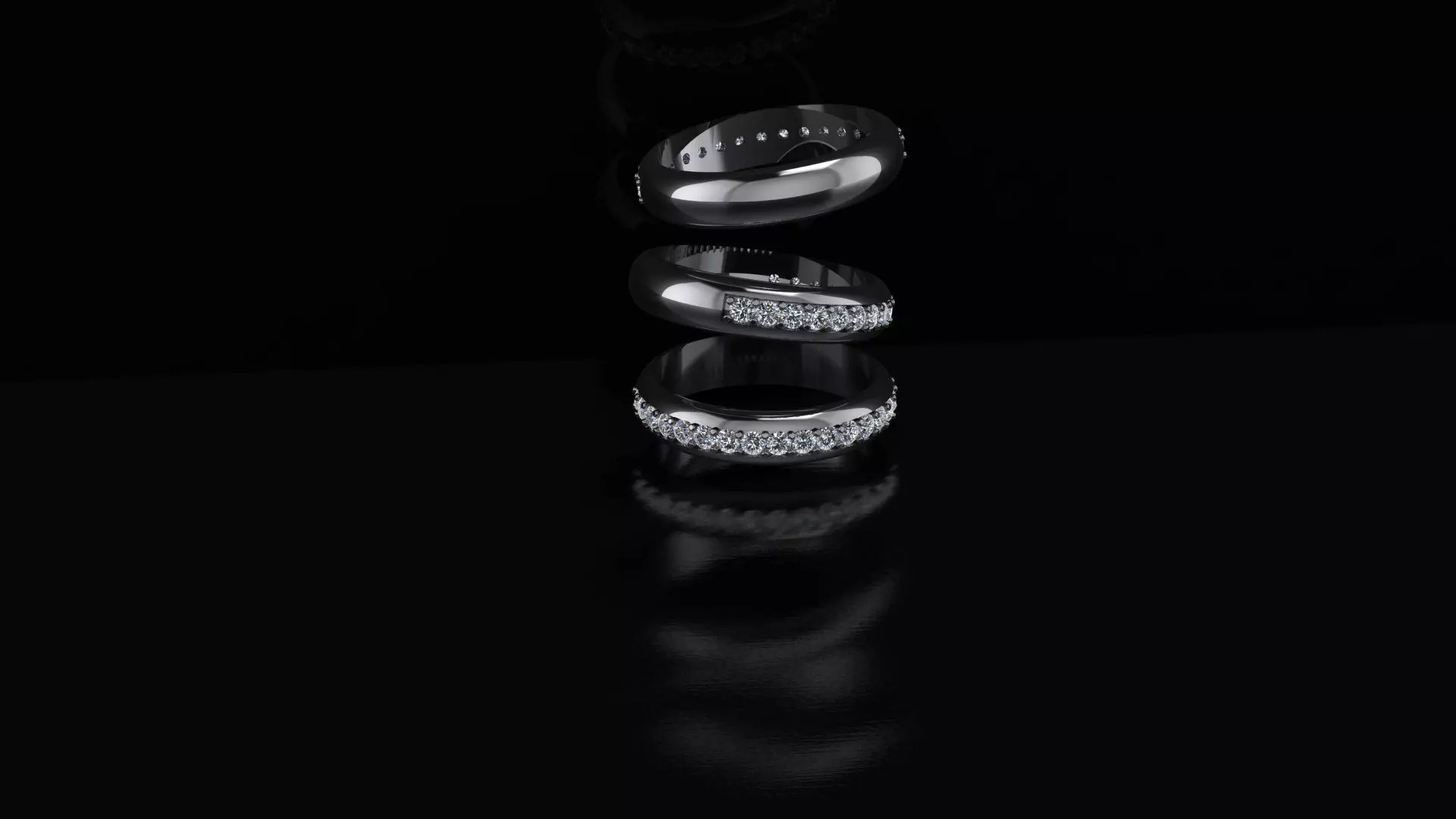 Solitare Wedding Ring Pack 3D print model