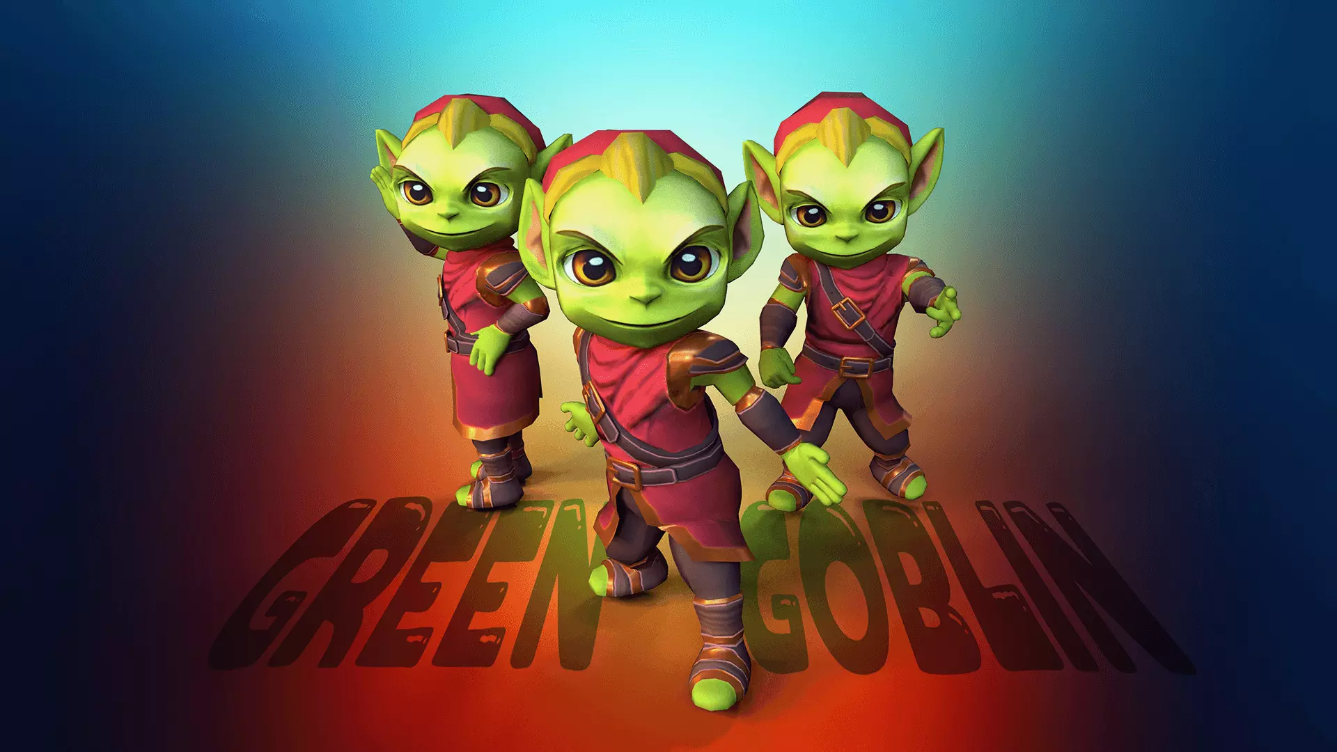 Green Goblin Animated Character UNREAL ENGINE Low-poly 3D model_0