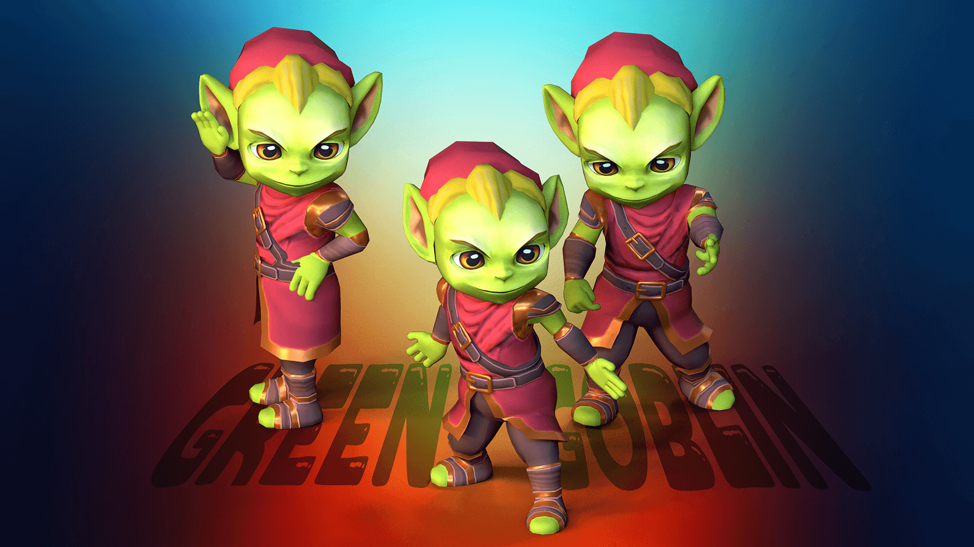 Green Goblin Animated Character UNREAL ENGINE Low-poly 3D model_2