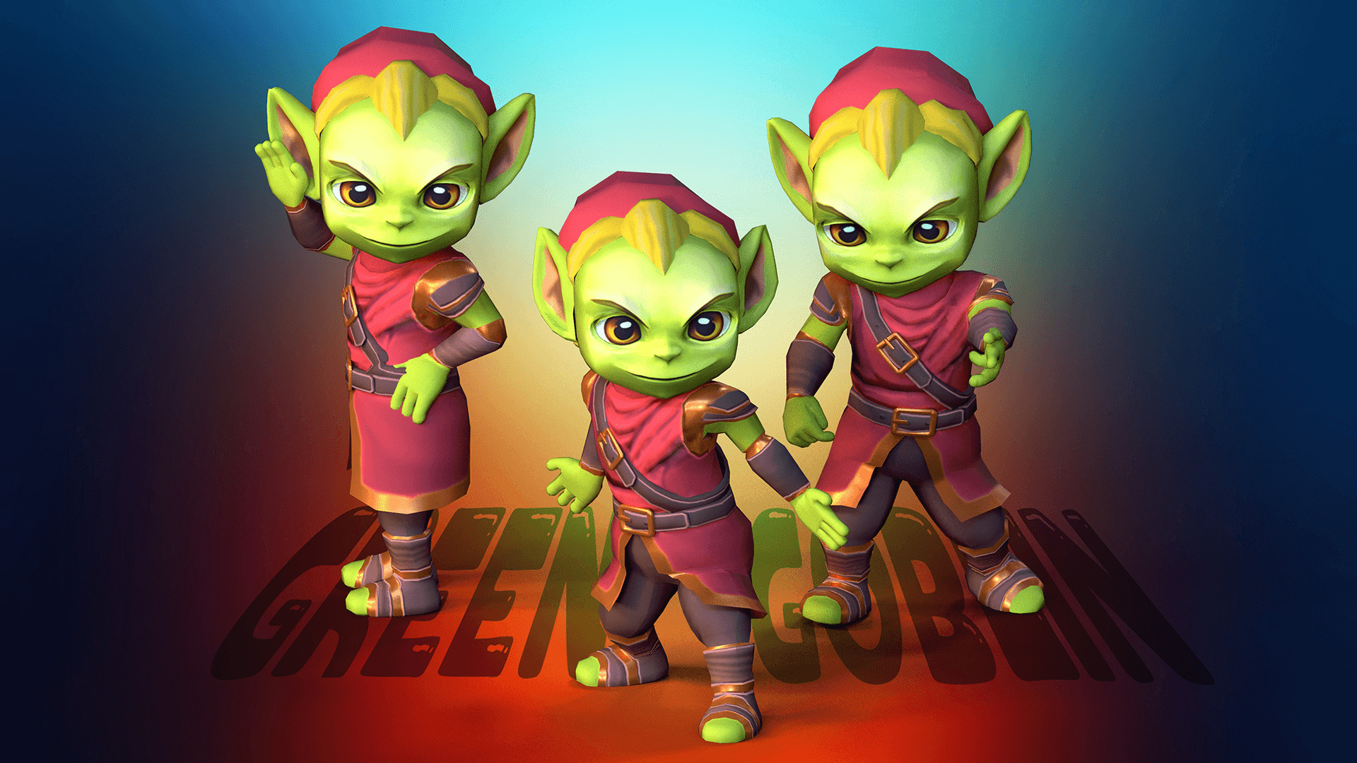 Green Goblin Animated Character UNREAL ENGINE Low-poly 3D model_3