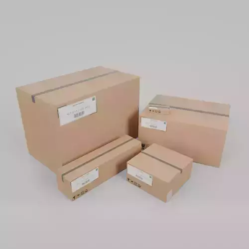 Industrial Cardboard Containers - Rigged and Customizable 3D Model Collection