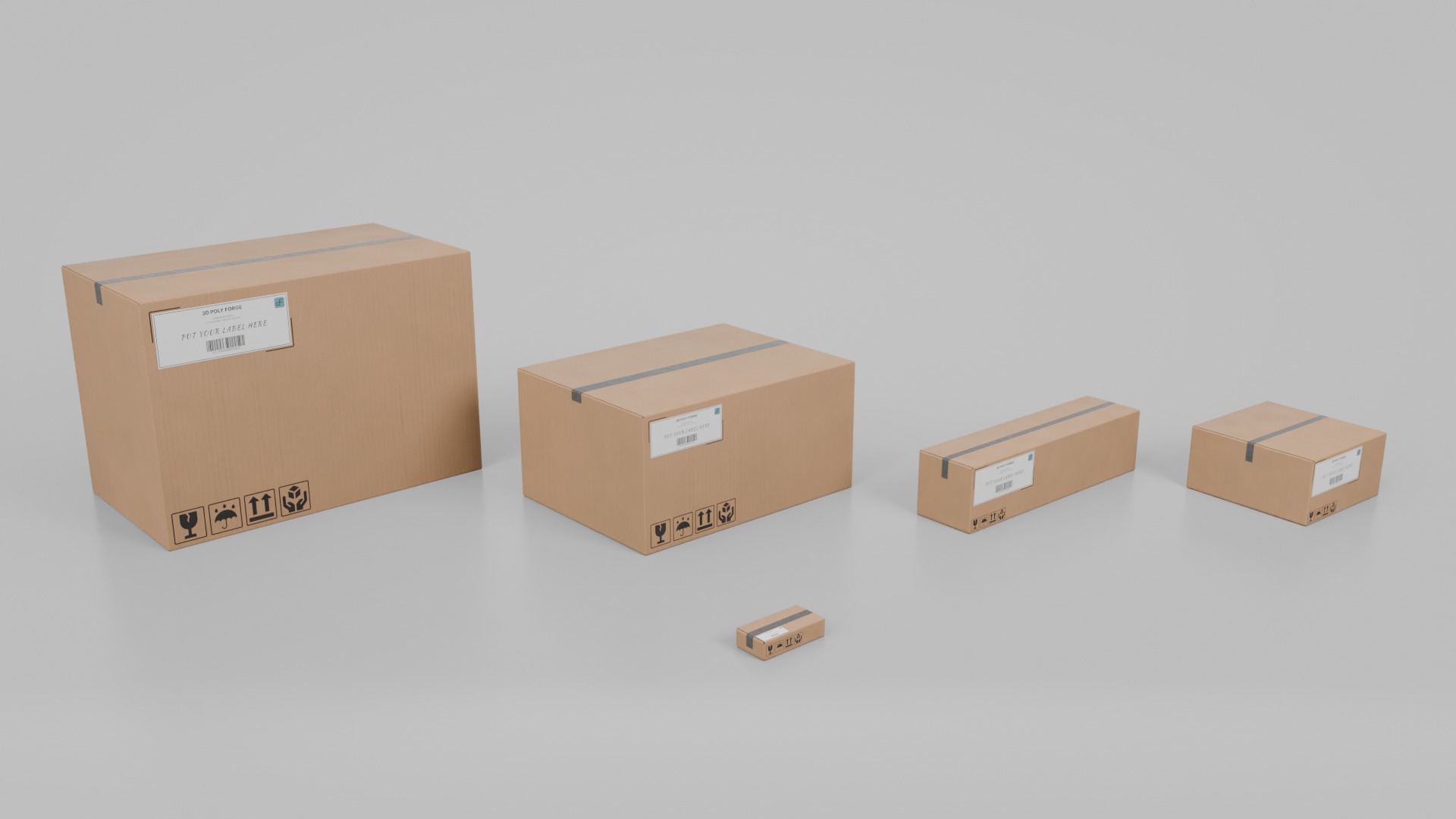 Industrial Cardboard Containers - Rigged and Customizable 3D Model Collection_6