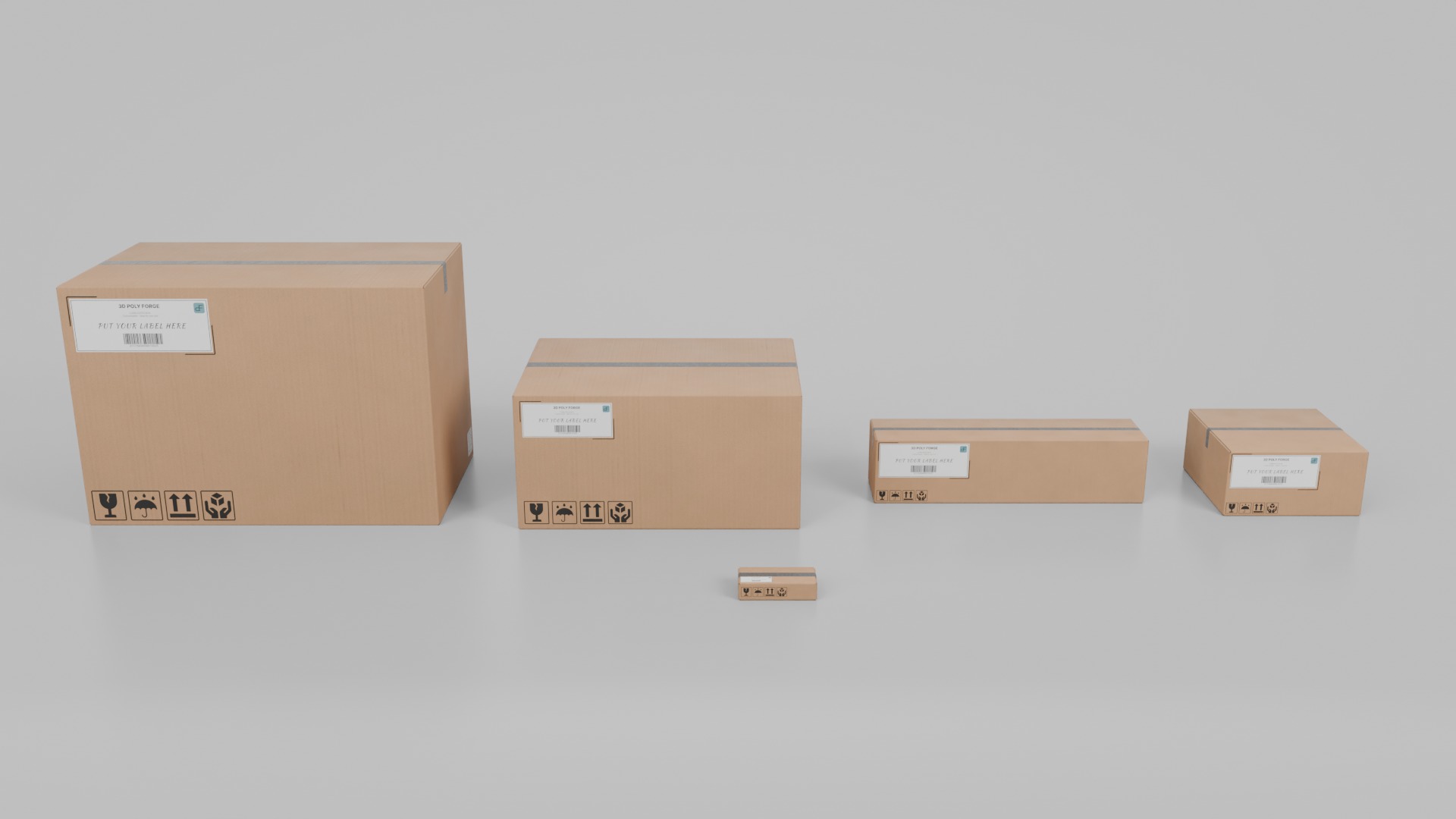 Industrial Cardboard Containers - Rigged and Customizable 3D Model Collection_7