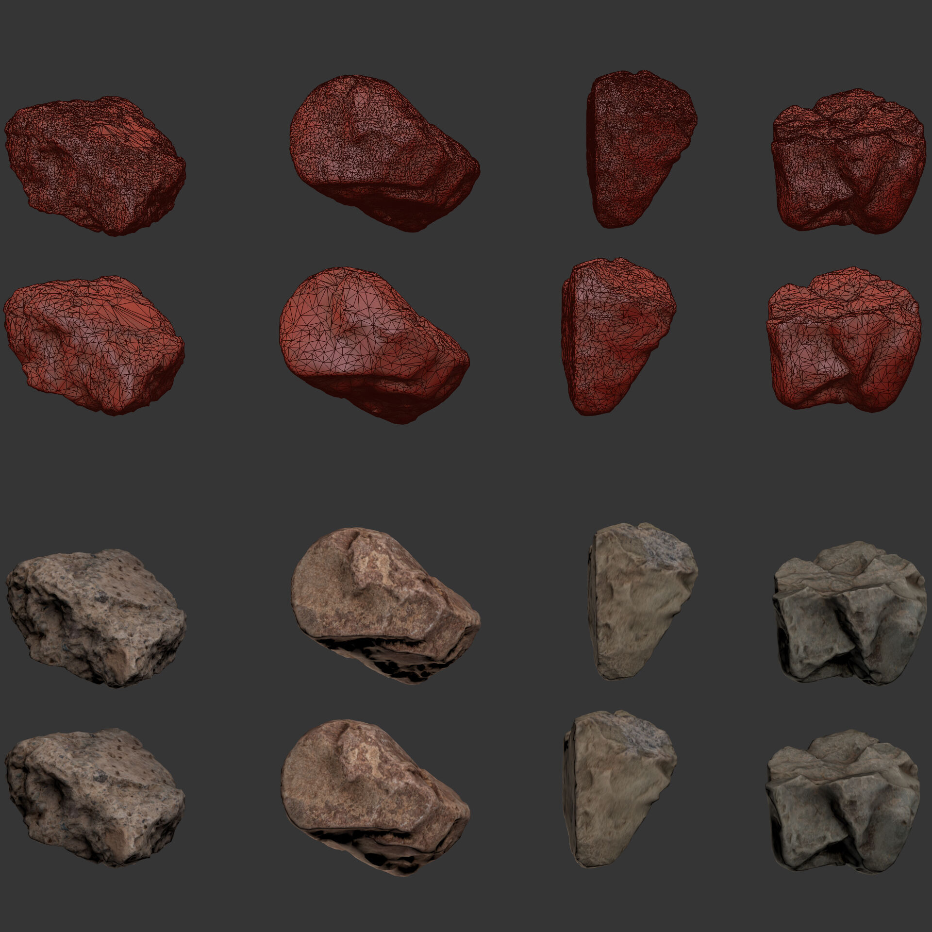 3D Scanned Rubble Debris Collection Vol 03 Low-poly 3D model_7