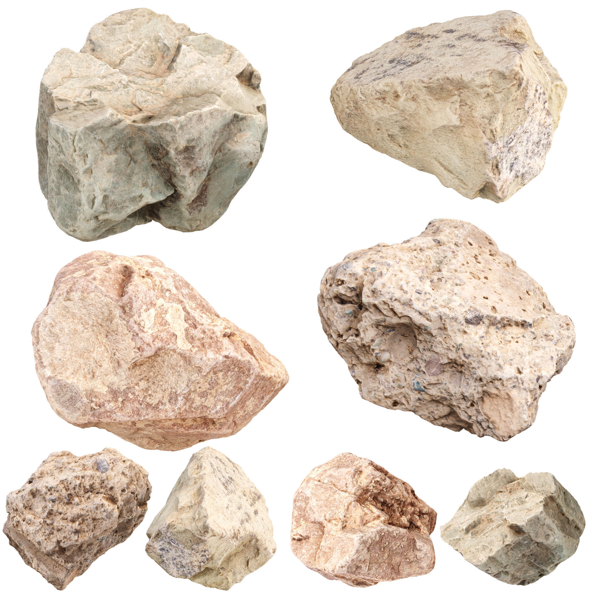 3D Scanned Rubble Debris Collection Vol 03 Low-poly 3D model_2