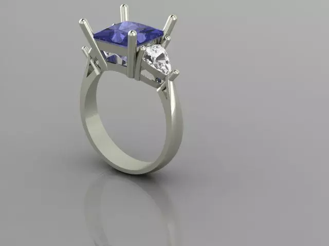emerald square ring Free 3D print model_0