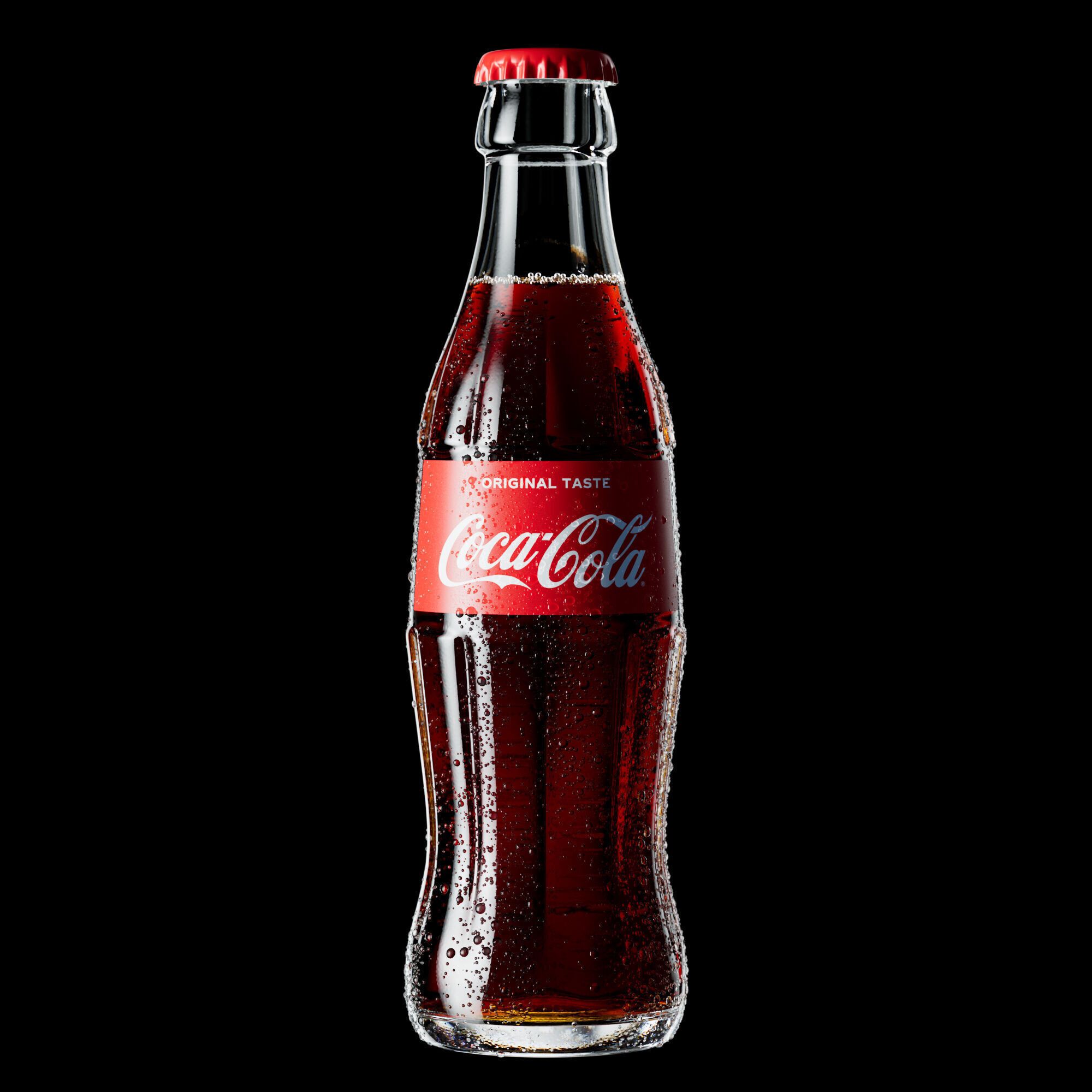 Coca Cola - 330ml with Droplets Low-poly 3D model_4